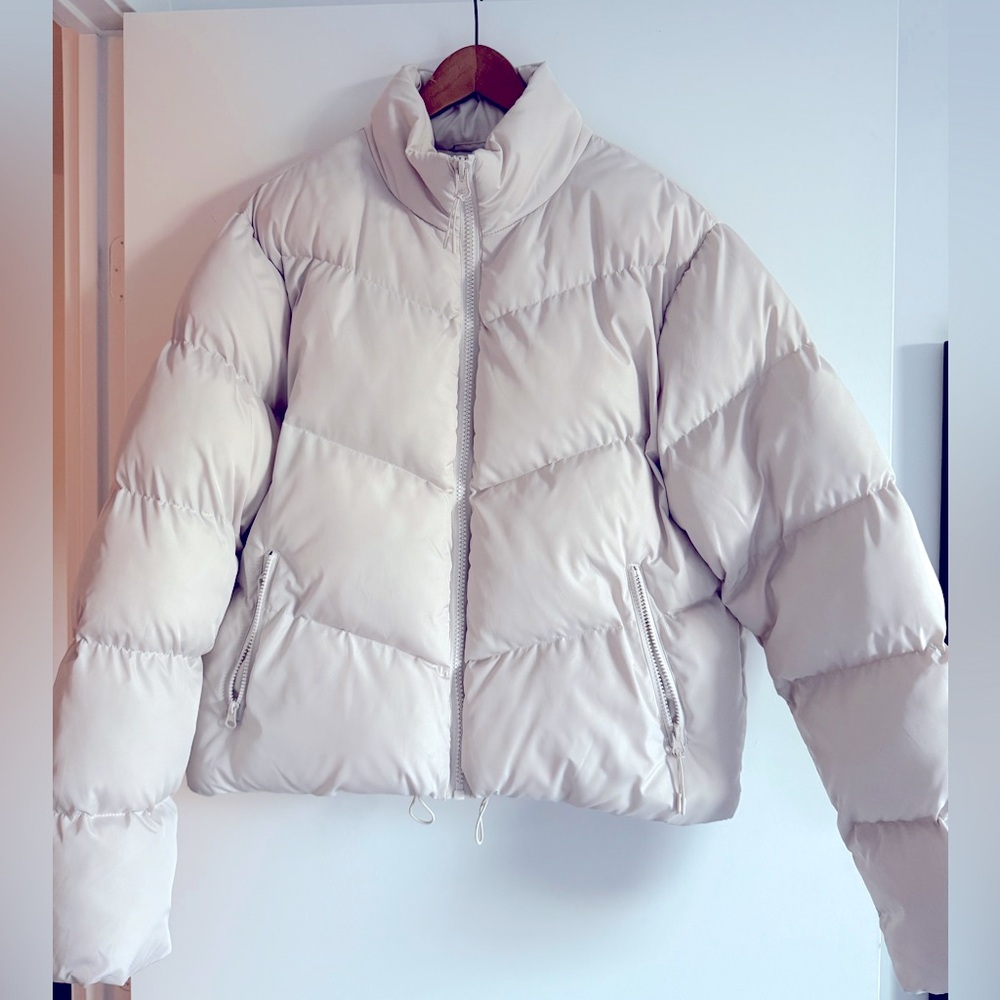 Cream puffer jacket